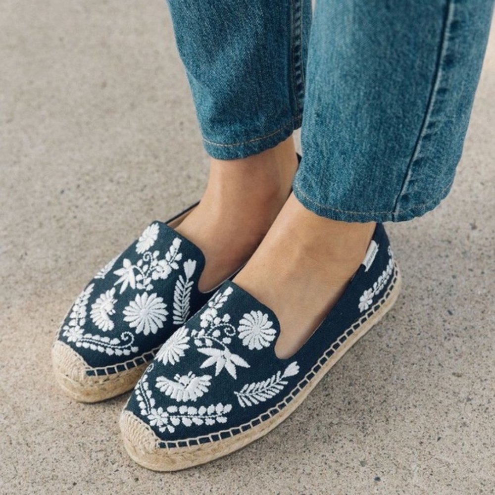 Soludos embroidered platform espadrilles